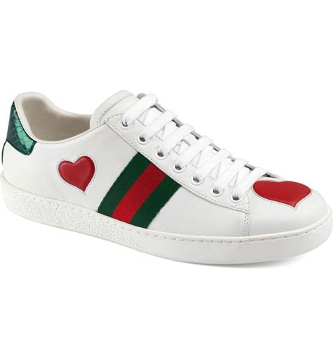 gucci rubber shoes with heart|Gucci ace sneakers women's sale.